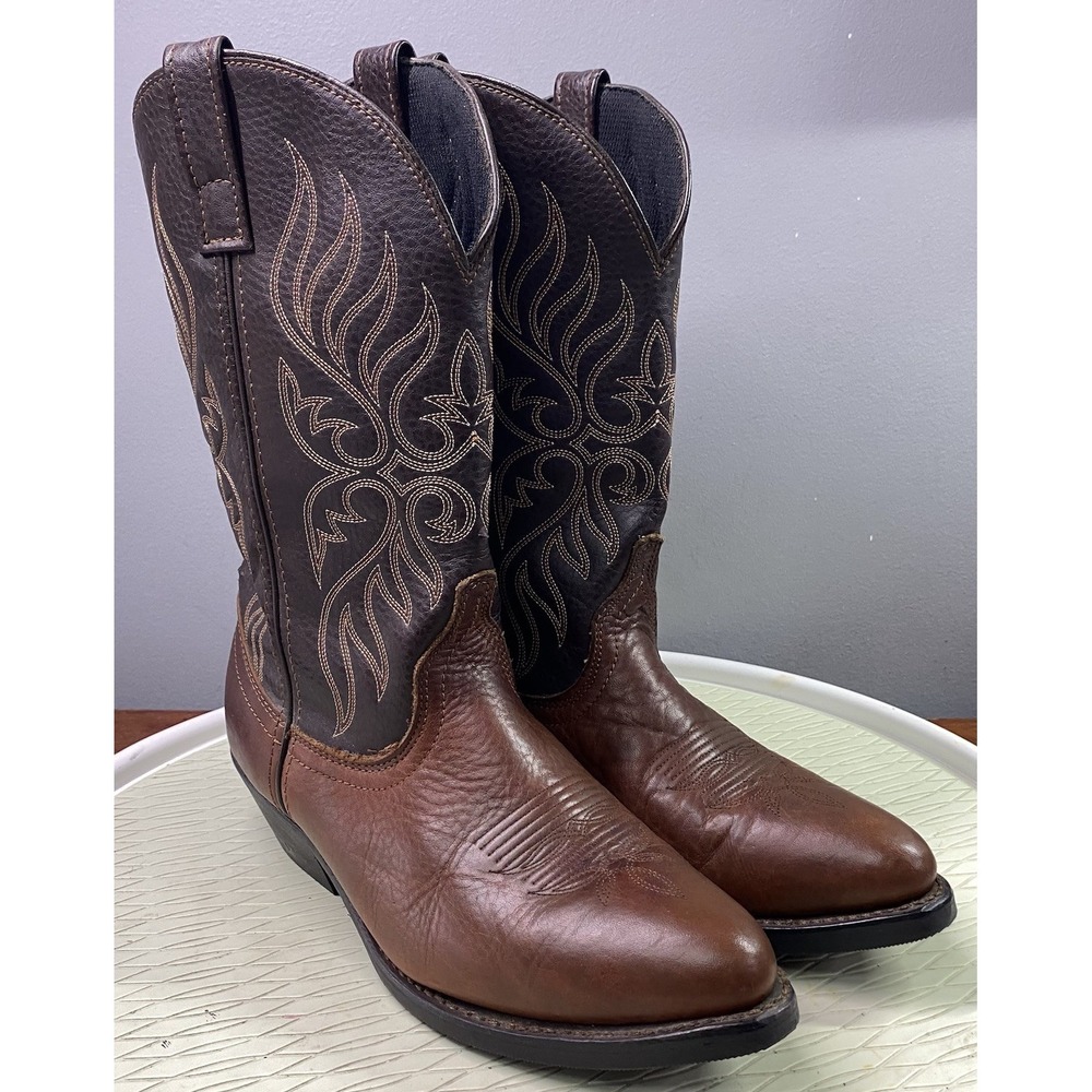LAREDO‎ Women's Leather Western Cowboy Boots Cowgirl Riding Brown Boots Sz.8.5 M